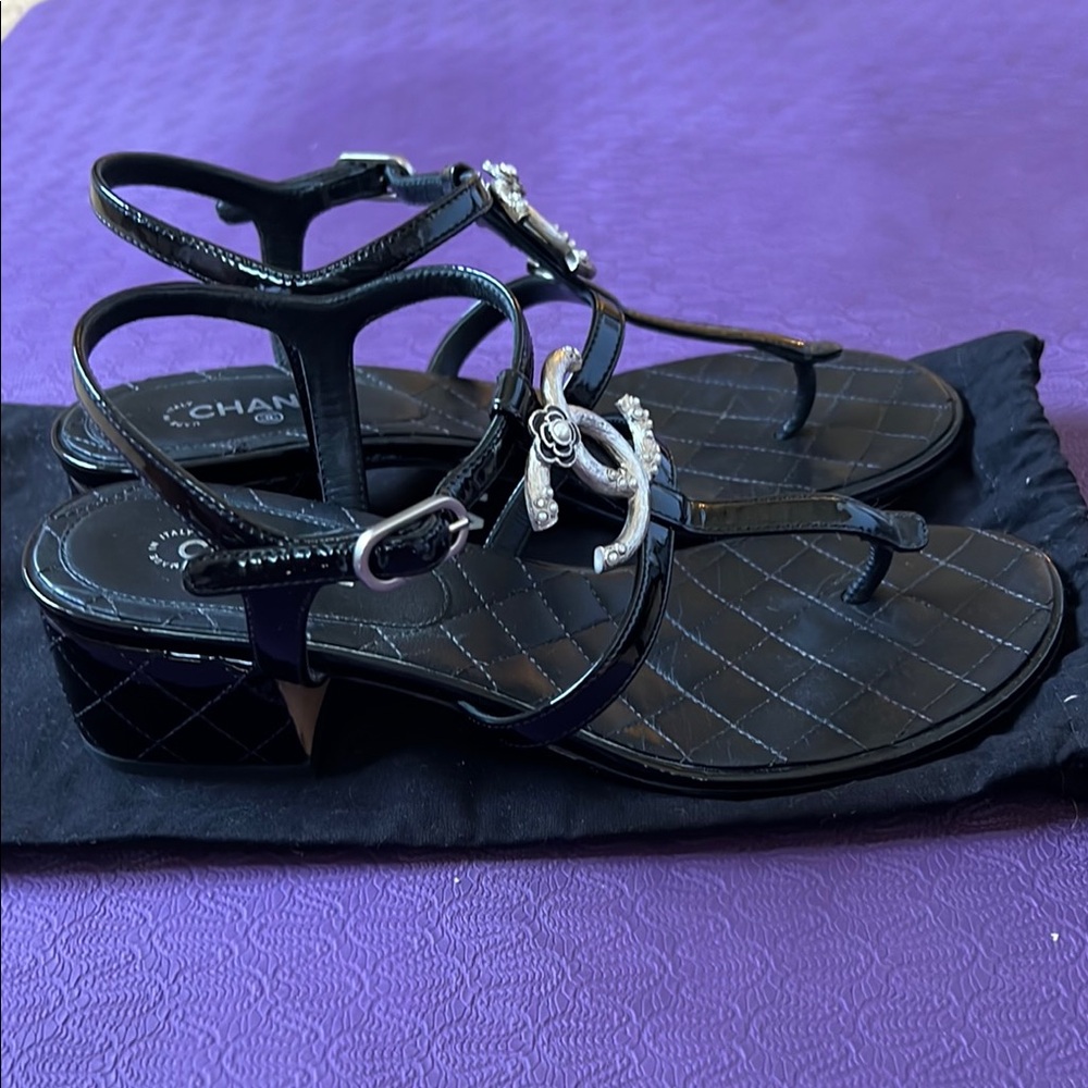 Chanel Black Sandals - Picture 2 of 8